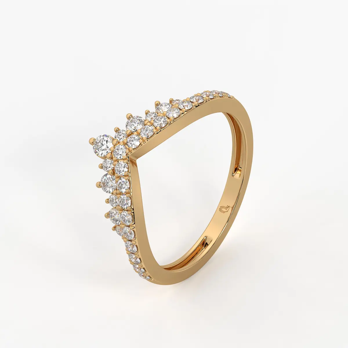 Crown Curve Diamond Ring
